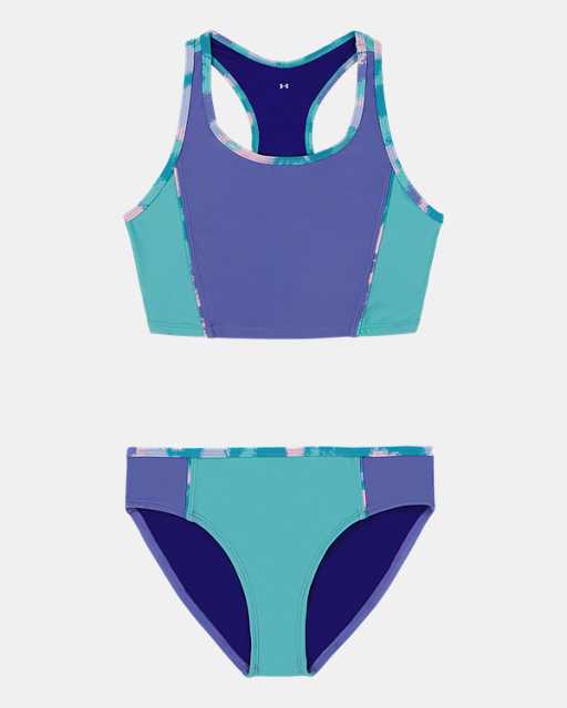 Girls' UA Colorblock Racer Midkini Set